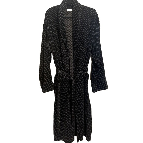 Claybrooke Other - Claybrooke Black & Gray Thick 100% Cotton Terry Mens Robe ~ One Size